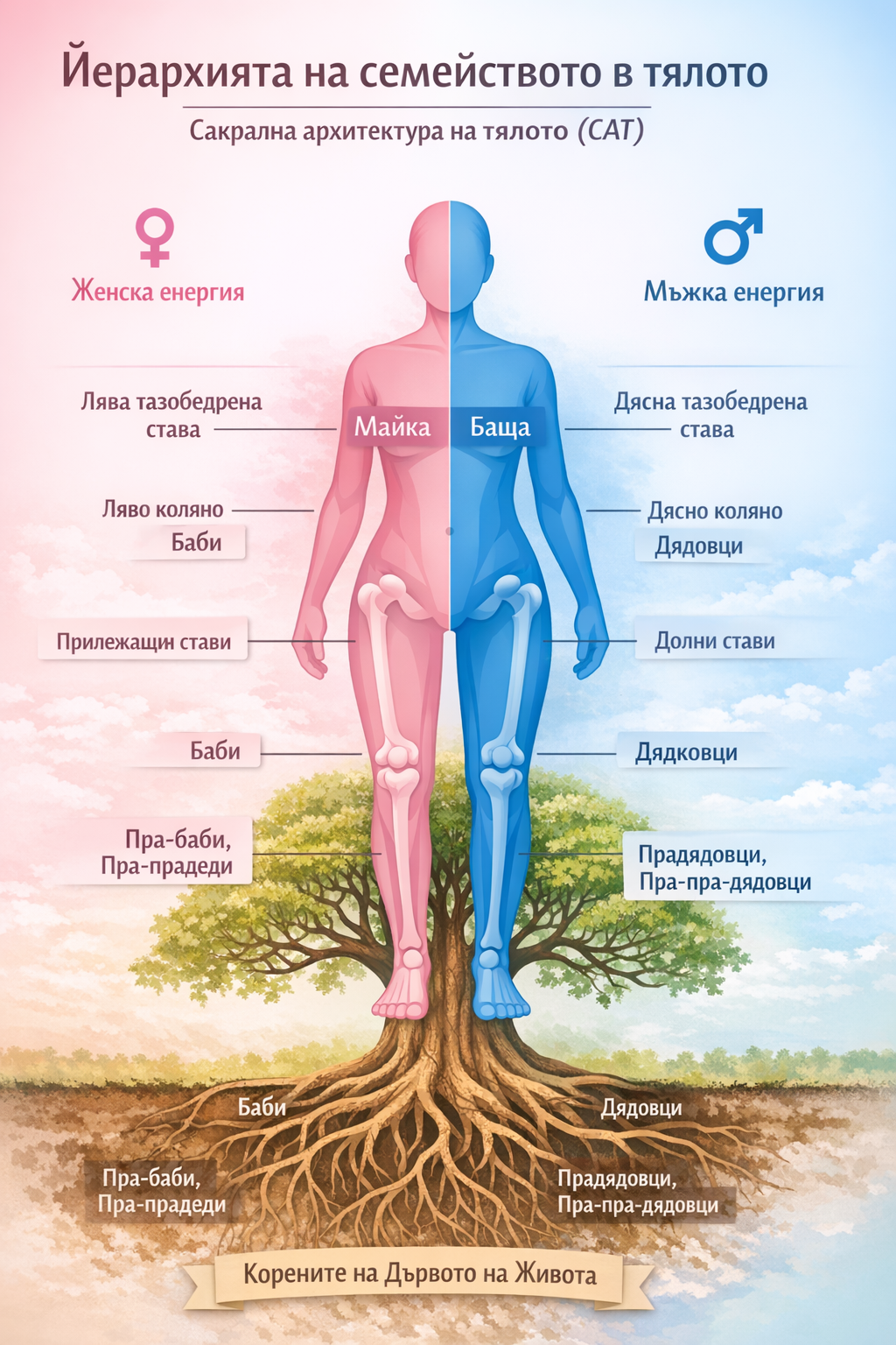 Отпечатъкът на йерархията на семейството в тялото: САТ и семейни констелации